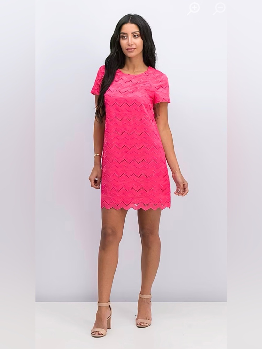 CeCe by CYNTHIA STEFFE Women's Bright Neon Pink Shift Dress Size 8